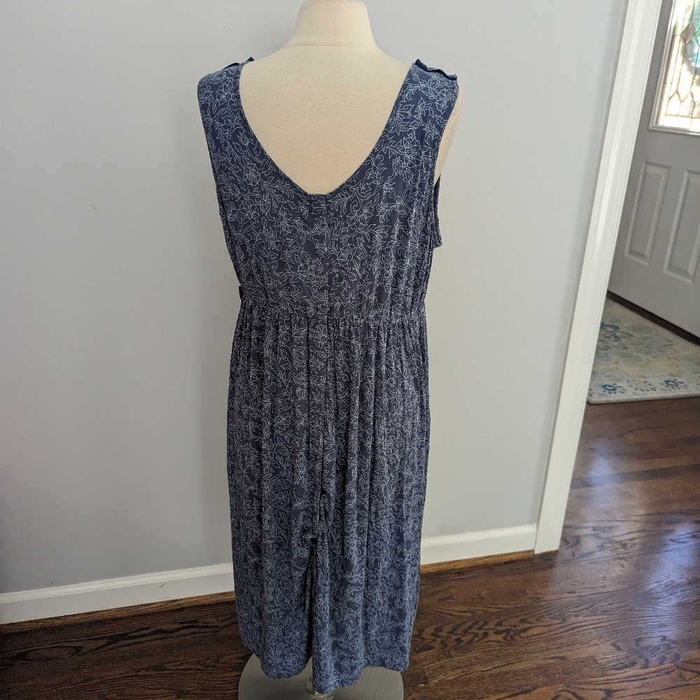 Blue Floral Maternity Breastfeeding Nursing Nightgown - Picture 4 of 7